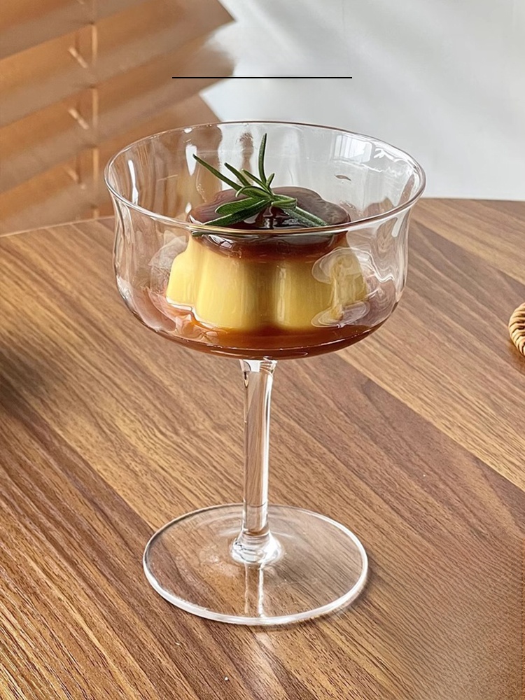 Crystal Wine Glass - Nordic Transparent Glass Cup with Golden