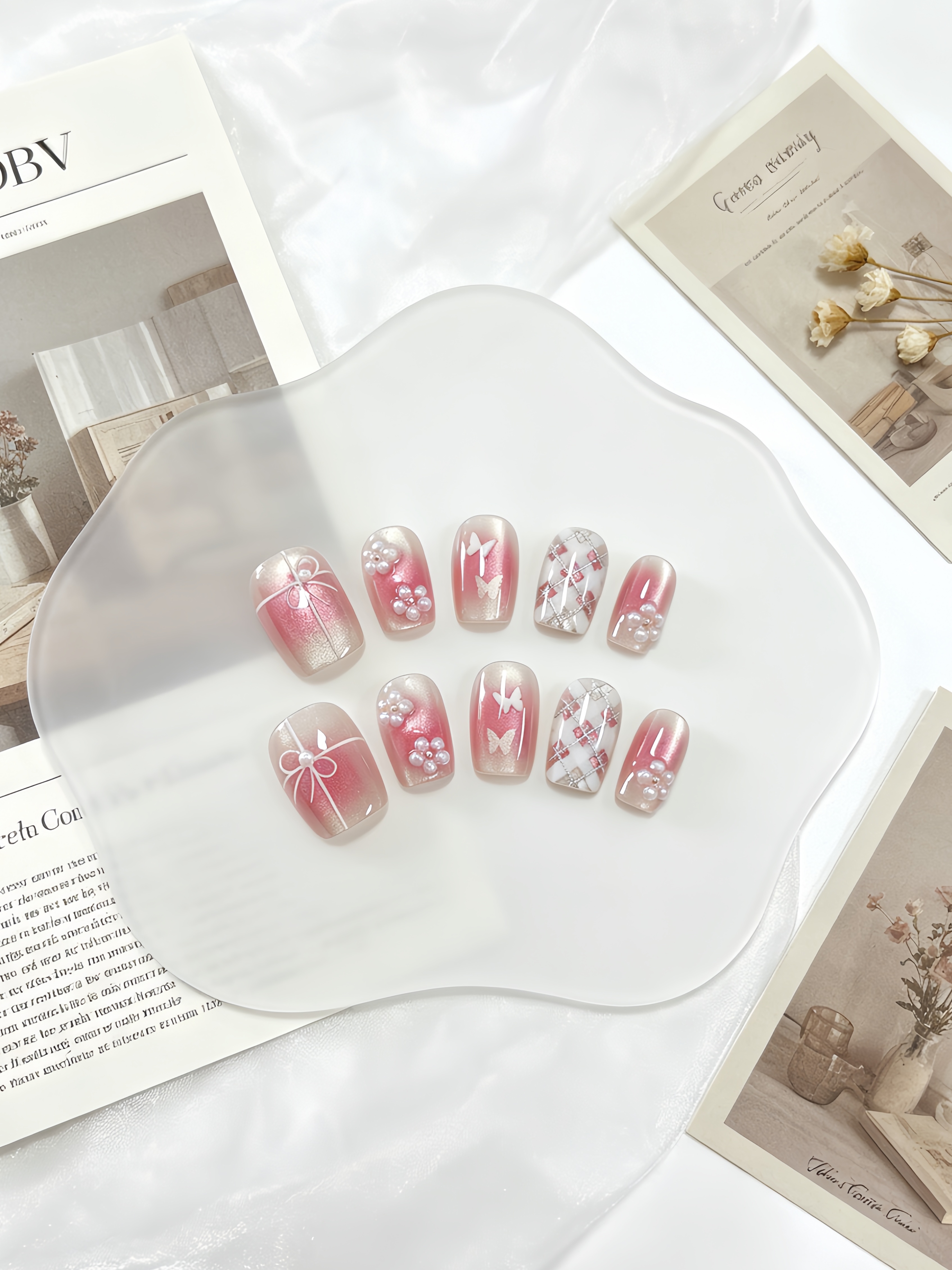 Luxury Lifestyle Resorts - 10 Short Square-Shaped Nails, Black Purple