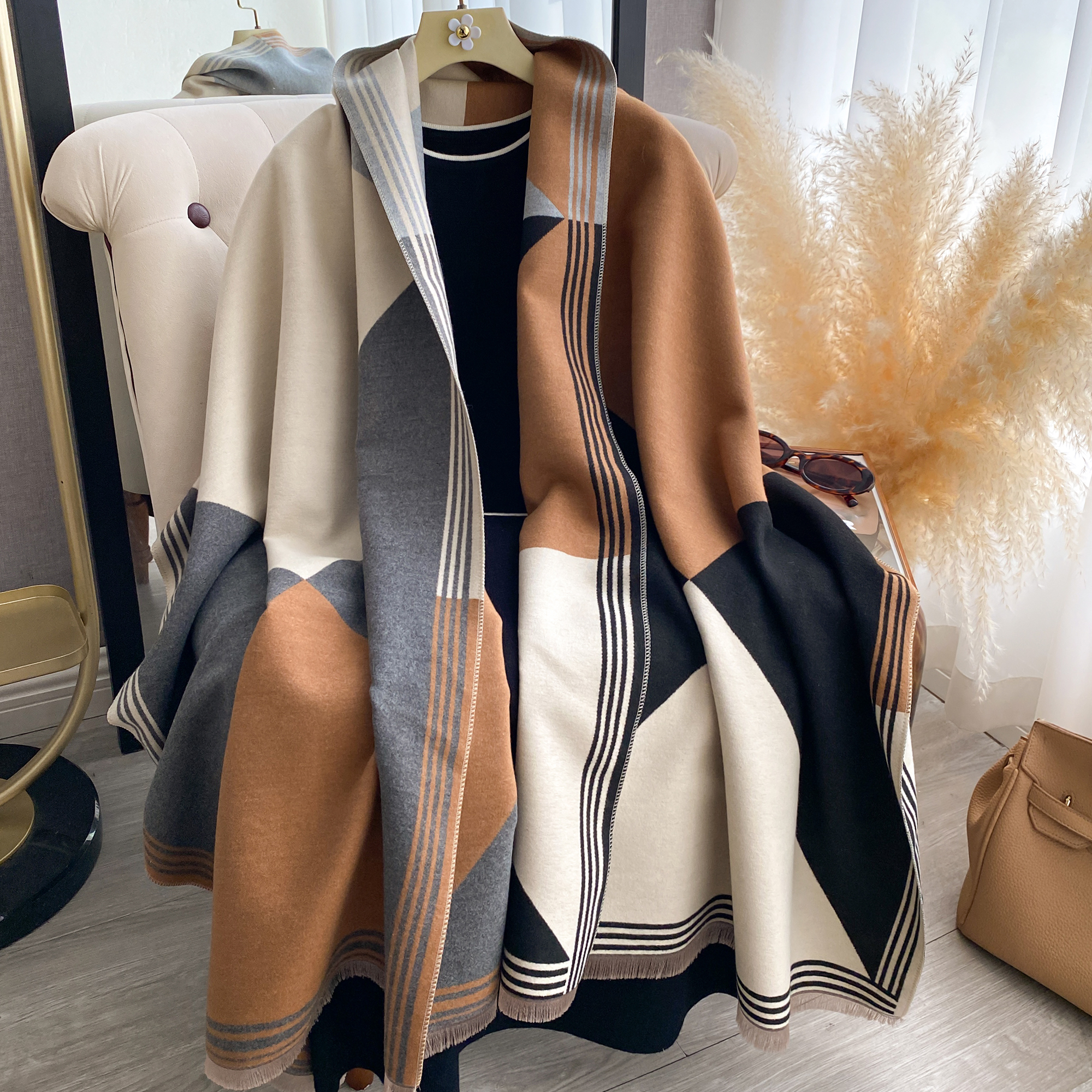 Cashmere Throw Blanket - 2025 Luxury Winter Cashmere Scarf Women